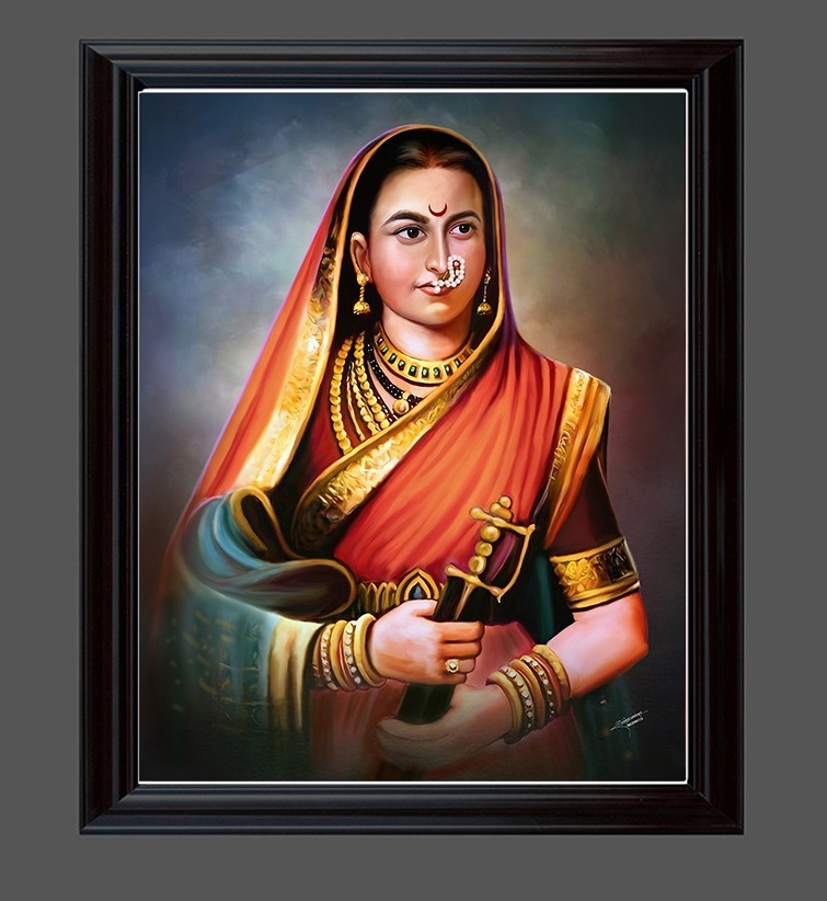 Picture of Aai Jijau Photo Wooden Photo Frame | Canvas Printing | Best Quality Frame.